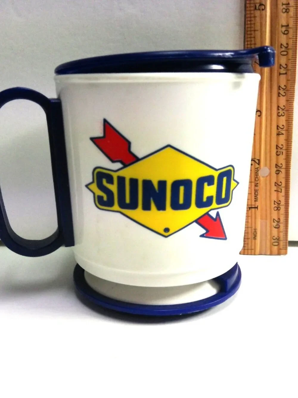 Pittsburgh Penguins Hockey Sunoco Promotional Travel Mug 1970 & Lid, Holder Base